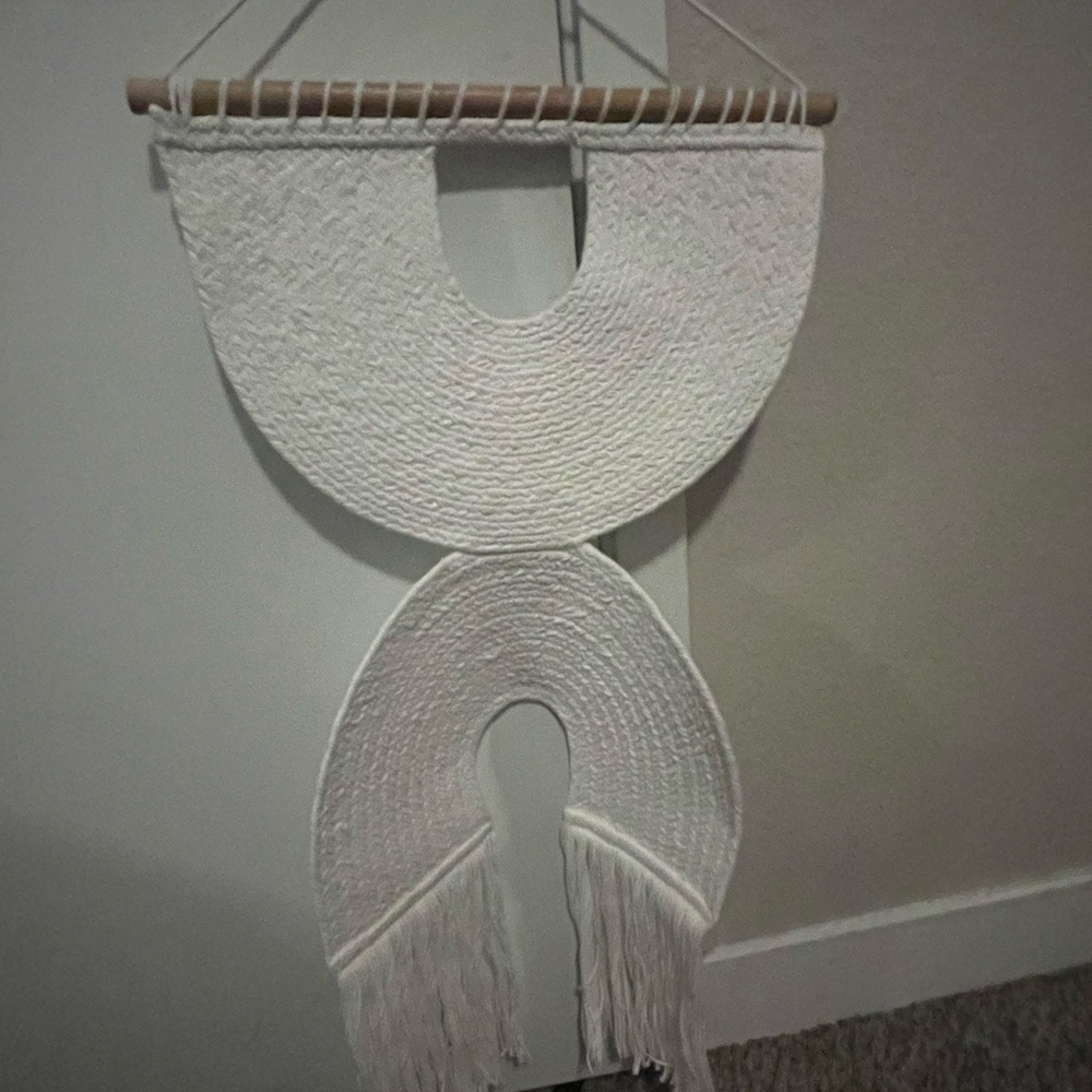 Elegant White Woven Wall Hanging Decor